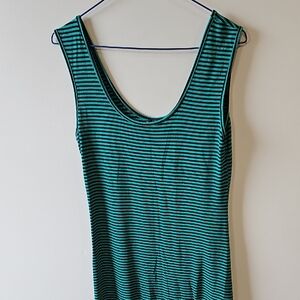 Papillon Small Sleeveless Teal and Black Striped Top